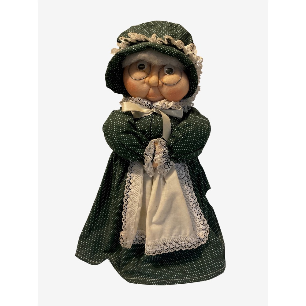 Vtg Doorstopper Granny Doll Grandma Handmade Door Stop 17" Heavy Gorgeous RARE